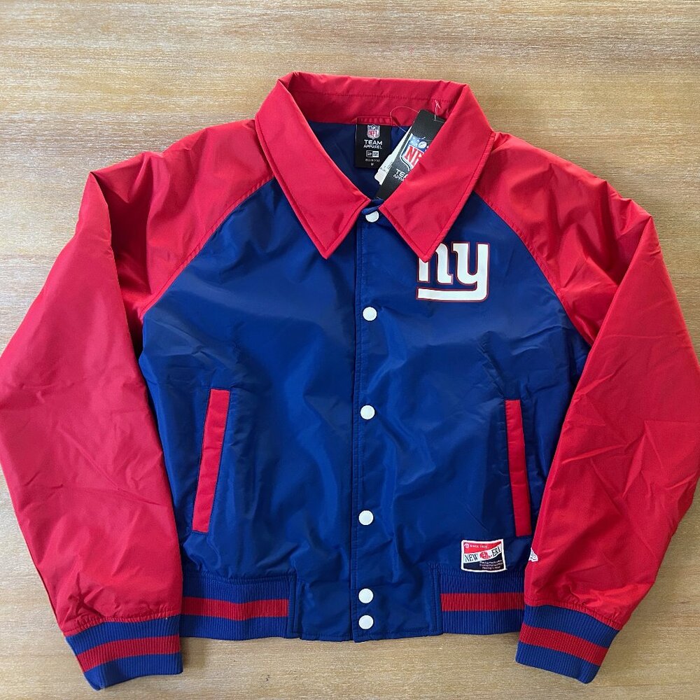 NWT New York Giants New Era Royal Coaches Raglan Full-Snap Jacket, Size M